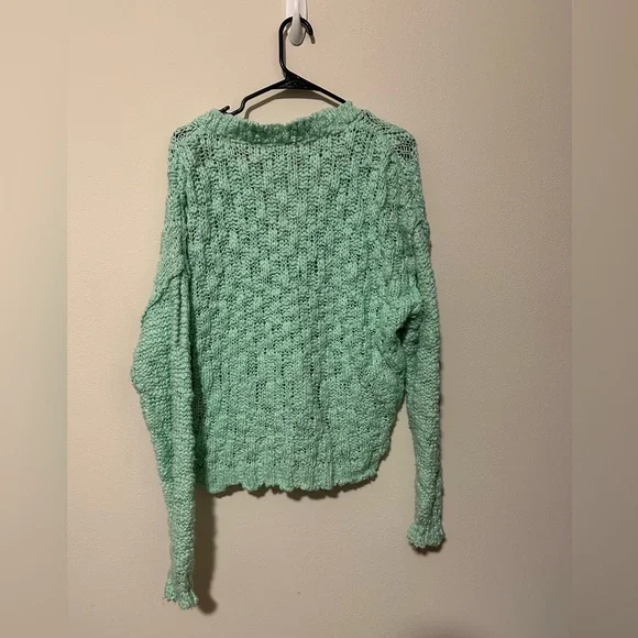 Free People Josephine Cotton Pulover Sweater medium Frozen Melon c3315 - Picture 4 of 8